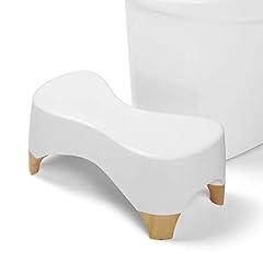 Gligam Toilet Stool 7" White/Bamboo