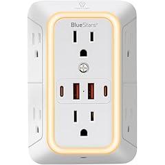 Wall Mount Power Strip with USB and Night Light
