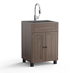 VINGLI 24-Inch Stainless Steel Laundry Sink Cabinet