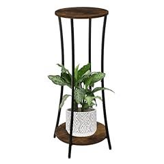 YINMIT Indoor Plant Stand, 2 Tier Round Shelf