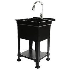 Freestanding Utility Tub Sink, Black