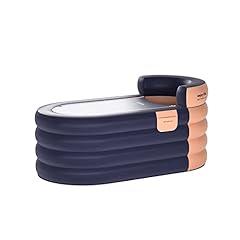 Inflatable adult bathtub with electric air pump,Suitable for hot water bath & ice bath(grapefruit tangerine)