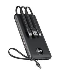 Veektomx 10000mAh Portable Charger with Built-in Cables