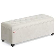 SONGMICS Velvet Storage Ottoman Bench ULSF089W01