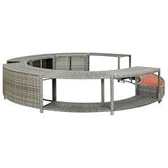 vidaXL Gray Rattan Hot Tub Surround