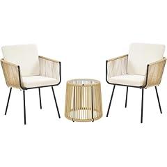 Yaheetech 3 Piece Rattan Patio Set