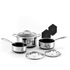HexClad Hybrid Nonstick Pot Set 6-Piece