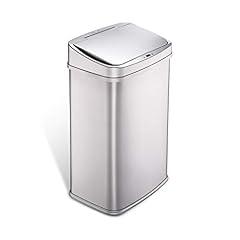 Ninestars Touchless Motion Sensor Trash Can 13.2 Gallons Silver