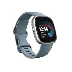 Fitbit Versa 4 Fitness Smartwatch, Waterfall Blue/Platinum