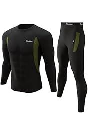 Romision Men's Fleece Lined Thermal Underwear Set