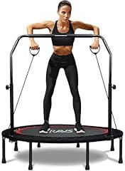 RAVS Foldable Fitness Trampoline with Adjustable Handle