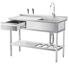 WOEden 47" Stainless Steel Free-Standing Kitchen Sink