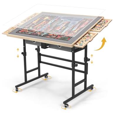 puzzle table with drawers