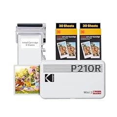 KODAK Mini 2 Retro Portable Photo Printer Bundle, White