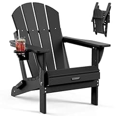 MUCHENGHY Folding Adirondack Patio Chairs with Cup Holder