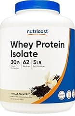 Nutricost Vanilla Whey Protein Isolate Powder, 5 pounds