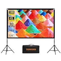 Towond 120" Portable Projector Screen with Stand