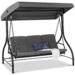 Outdoor 3-Seat Canopy Swing Glider Chair