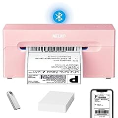 Nelko Bluetooth Thermal Shipping Label Printer Pink