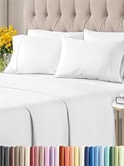 King 6 Piece Sheet Set - White