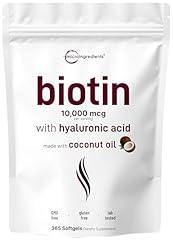 Micro Ingredients Biotin 10,000mcg with Hyaluronic Acid 25mg