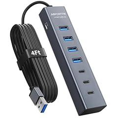 4Ft 7-Port USB 3.0 Hub Aluminium