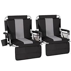LET'S CAMP Folding Stadium Seats, 2 Pack