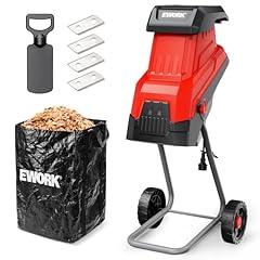 EWORK Electric Wood Chipper 15-Amp Shredder