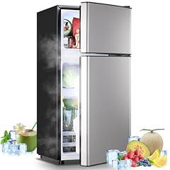 TACOOL Mini Fridge with Freezer Dual Door