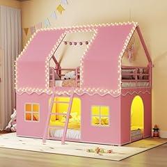 BTHFST Twin Bunk Bed with Play Curtain