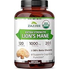 Zazzee Organic Lion's Mane Extract for Brain and Immune Support