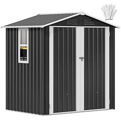 DWVO Outdoor Storage Shed 6x4ft Gray White