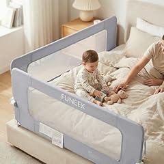 FUNEEK Toddler Bed Rail with Safety System
