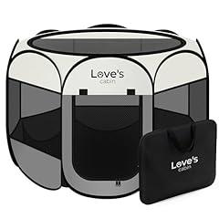 Love's Cabin Portable Pet Playpen, Medium, Grey