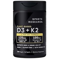 Sports Research Vitamin D3 K2 Liquid Softgels
