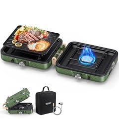 OGERY Foldable 2-Burner Camping Stove with Griddle