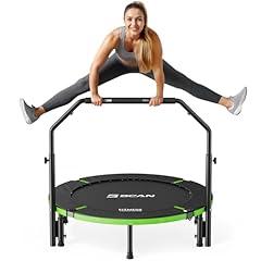 BCAN Foldable Mini Trampoline with Adjustable Handle