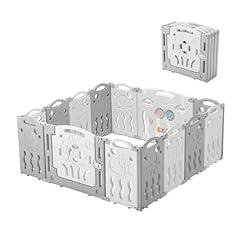 Albott Baby Playpen, Foldable Fence with Safety Gate