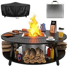 Uniflasy 48" Fire Pit Table with 17" Smokeless Pit