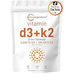 Micro Ingredients Vitamin D3 & K2 Supplement