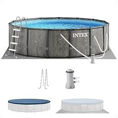 Intex Greywood Prism Frame 15' Round Pool Set