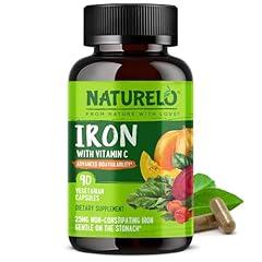 NATURELO Vegan Iron Supplement with Vitamin C