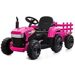 Tobbi Kids Electric Ride-On Tractor with Trailer