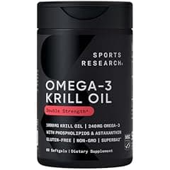 Sports Research Antarctic Krill Oil Omega 3 Softgels 1000mg