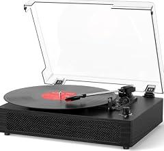 Vinyl Record Player with Bluetooth and Speakers