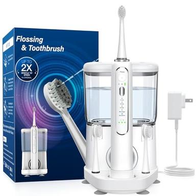 electric toothbrush and water flosser combo
