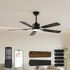 CubiCubi 52-Inch Black Ceiling Fan with Light