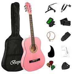 BESYOU Beginner Acoustic Guitar Starter Kit Pink