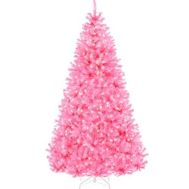 pink christmas trees