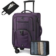 LOVEVOOK Purple Carry-On Spinner Luggage